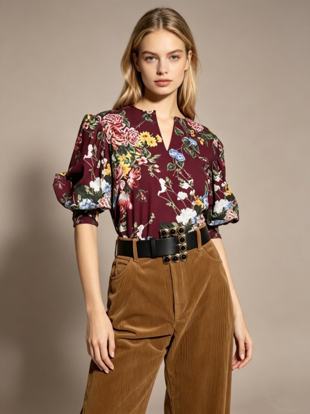 $395 NWOT SEE BY CHLOÉ Floral Print Cotton Top Blouse Size 38 Multicolor - Picture 1 of 14
